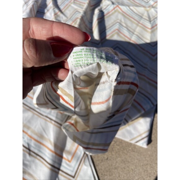 Chevron Zig Zag Twin Flat Sheet & Pillowcase Cannon Sunray Stripe Vintage - Picture 7 of 9
